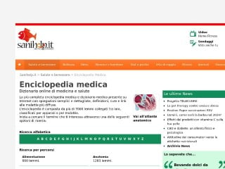 Screenshot sito: Enciclopedia Medica
