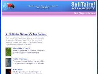 Screenshot sito: Solitaire Network