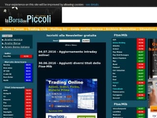 Screenshot sito: La Borsa dei Piccoli