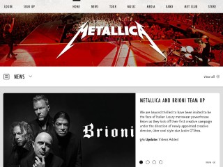 Screenshot sito: Metallica