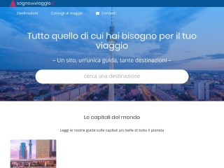 Screenshot sito: SognoUnViaggio.it