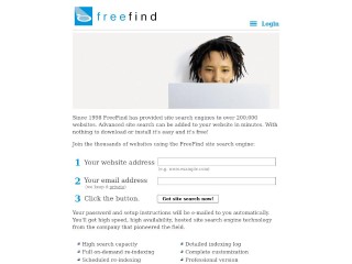 Screenshot sito: FreeFind