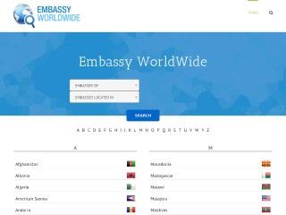 Screenshot sito: Embassy Worldwide