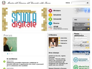 Screenshot sito: Ministero dell'Istruzione