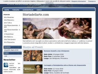 Screenshot sito: Storia dell'arte