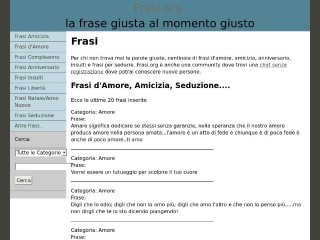 Screenshot sito: Frasi.org