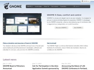 Screenshot sito: Gnome.org