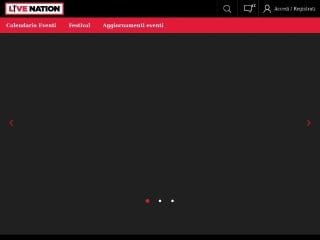 Screenshot sito: LiveNation.it