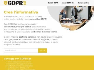 Screenshot sito: GDPR Set