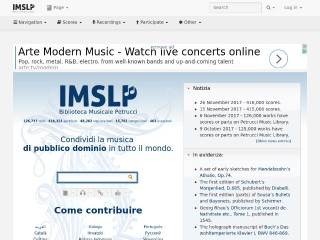 Screenshot sito: IMSLP - Biblioteca Musicale Petrucci