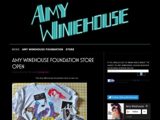 Screenshot sito: Amy Winehouse