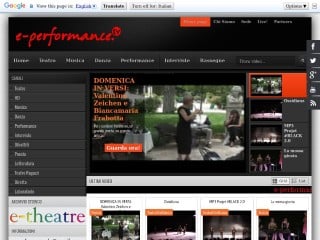 Screenshot sito: E-performance.tv