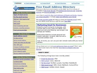 Screenshot sito: Email Addresses