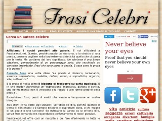 Screenshot sito: Frasicelebri.net