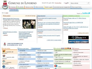 Screenshot sito: Comune di Livorno