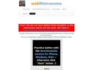 Screenshot sito: Webmetronome.com