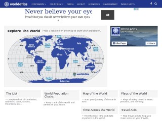 Screenshot sito: Worldatlas.com