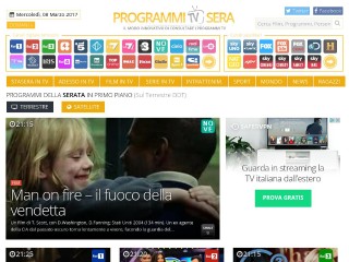 Screenshot sito: Programmi TV Sera