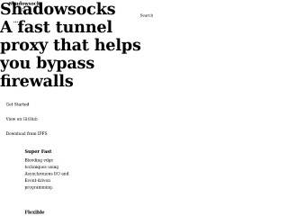 Screenshot sito: Shadowsocks