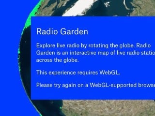 Screenshot sito: Radio Garden