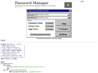Screenshot sito: Pascal To Html