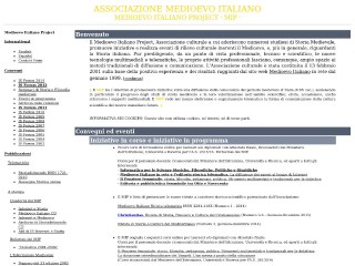 Screenshot sito: Medioevo Italiano Project