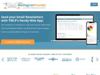 Screenshot sito: Your Mailinglist Provider