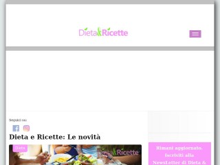 Screenshot sito: Dieta e Ricette