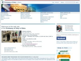 Screenshot sito: Ambasciata italiana in Azerbaijan