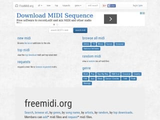 Screenshot sito: Freemidi.org