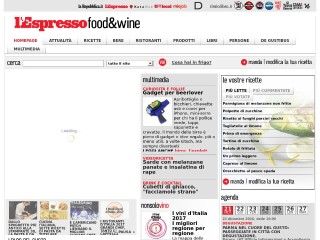 Screenshot sito: L'Espresso food&wine