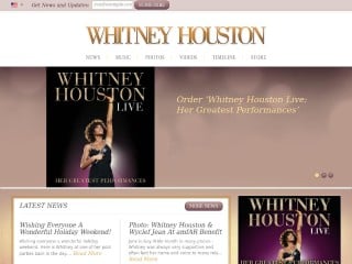 Screenshot sito: Whitney Houston
