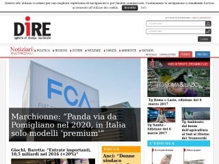 Screenshot sito: Agenzia Dire