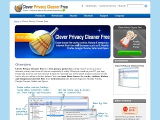Screenshot sito: Privacy Cleaner
