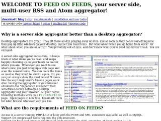 Screenshot sito: Feed on Feeds