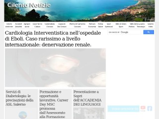 Screenshot sito: Cilento Notizie