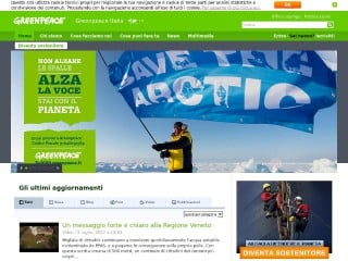Screenshot sito: GreenPeace Italia