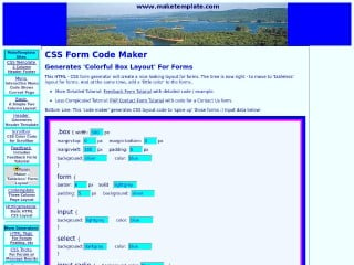 Screenshot sito: CSS Form Code Maker