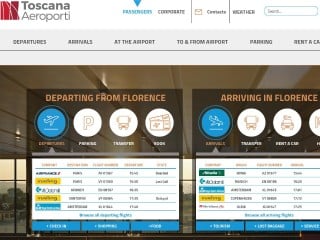Screenshot sito: Aeroporto di Firenze