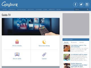 Screenshot sito: Gayburg: Guida TV