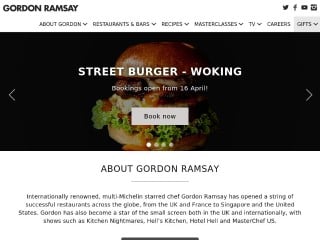 Screenshot sito: Gordon Ramsay