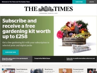 Screenshot sito: Times Online