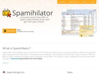 Screenshot sito: Spamihilator
