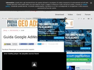 Screenshot sito: Guida a Google Adwords