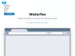 Screenshot sito: Waterfox