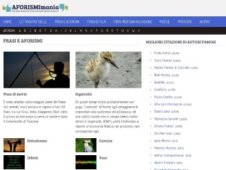 Screenshot sito: Aforismimania