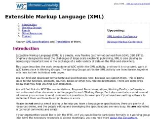 Screenshot sito: W3c XML
