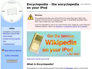 Screenshot sito: Encyclopodia