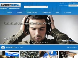 Screenshot sito: Harmony Central