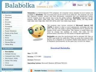 Screenshot sito: Balabolka
